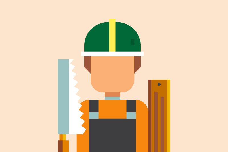 Platzhalter illustrierter Holzarbeiter